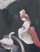 Marie Laurencin Younger castellan with white swan oil painting